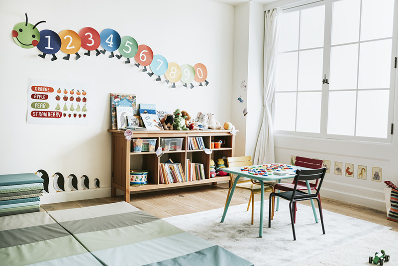 Classroom of kindergarten interior design Classroom of kindergarten interior design